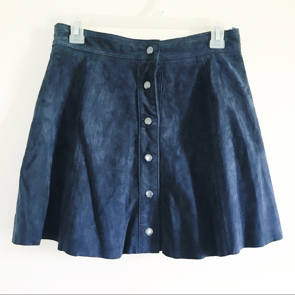 Bagatelle | Dark Blue Suede Mini Skirt Size Small